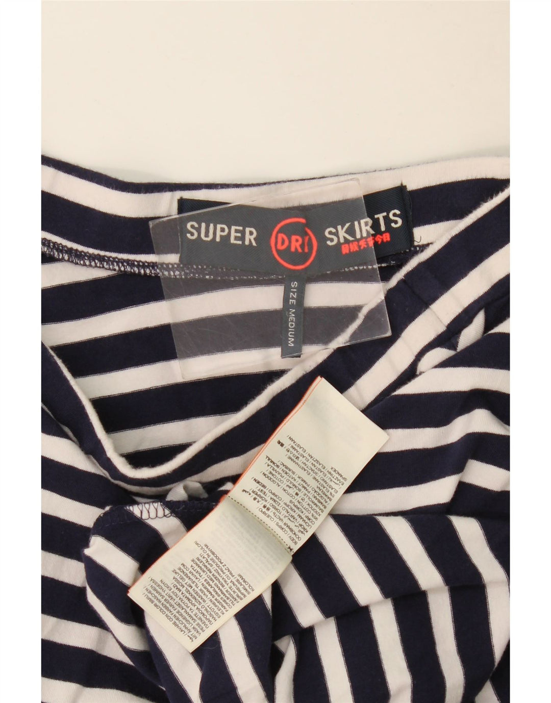 Gonna a trapezio da donna Superdry media W28 cotone a righe blu navy