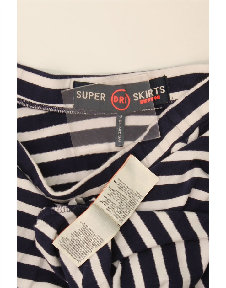 Gonna a trapezio da donna Superdry media W28 cotone a righe blu navy