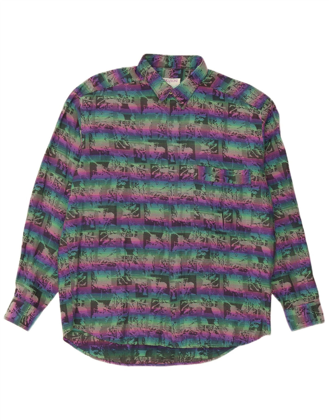 EMOZIONI Camicia Uomo Fantasia Astratta Grande Cotone Multicolore