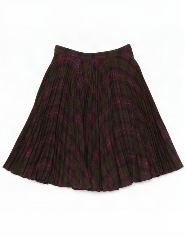 Gonna a ruota a pieghe da donna Penny Black IT 42 Media W27 Lana a quadri bordeaux