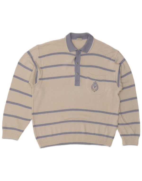 Maglione Maglione Uomo Collo Alto Maselli IT 52 Cotone A Righe Grandi Bianche
