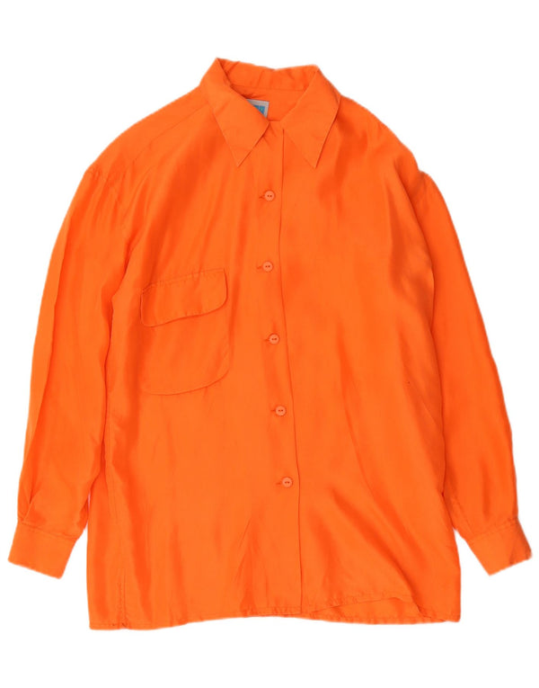 Witty Girl Camicia da donna con vestibilità rilassata e lunga UK 10 Small Arancione Seta