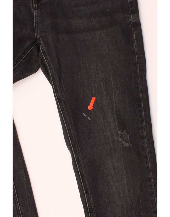ZARA Womens Distressed Slim Jeans EU 38 Small W28 L28 Black Cotton Vintage Zara and Second-Hand Zara from Messina Hembry 