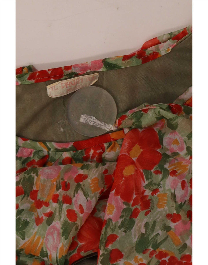 Abito a trapezio da donna vintage UK 12 Poliammide floreale multicolore medio