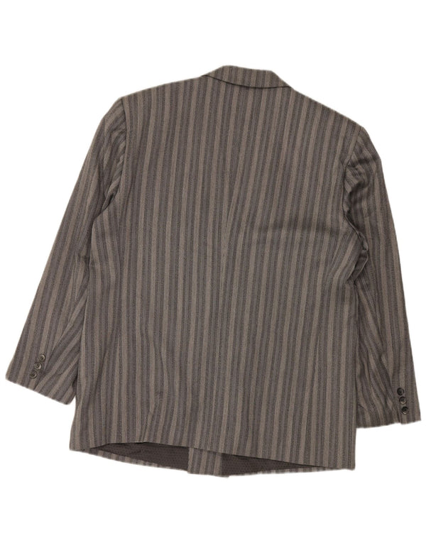 Giacca blazer doppiopetto da uomo Licona UK 40 Trevira a righe grigie grandi
