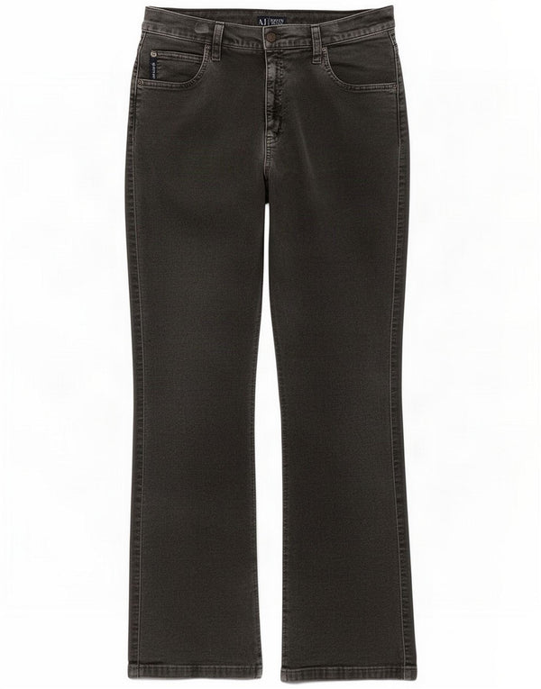 Armani Pantaloni casual bootcut da donna a vita alta W33 L31 Cotone verde