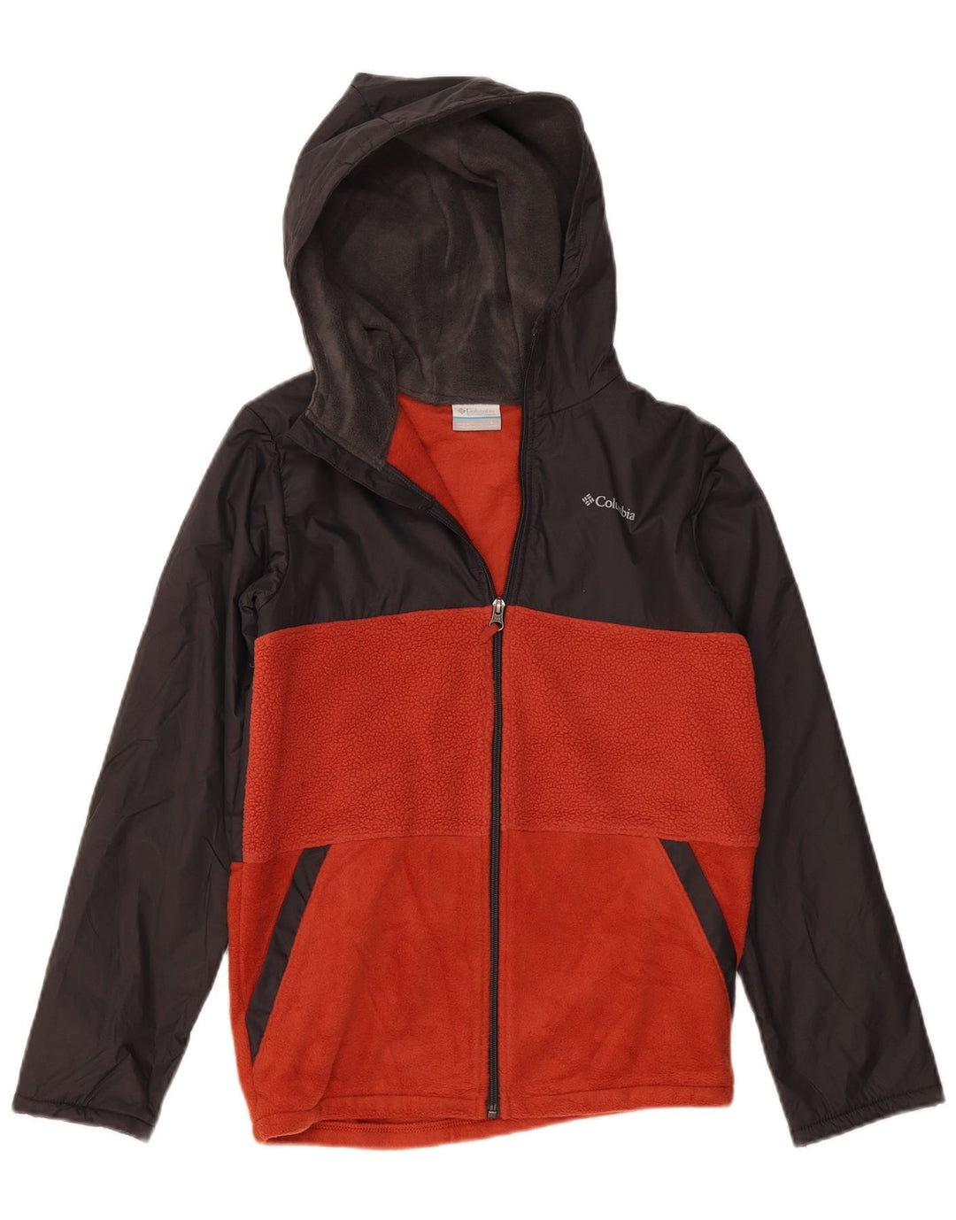 Giacca in pile con cappuccio COLUMBIA per ragazzi 14-15 anni Large Grigio Colorblock