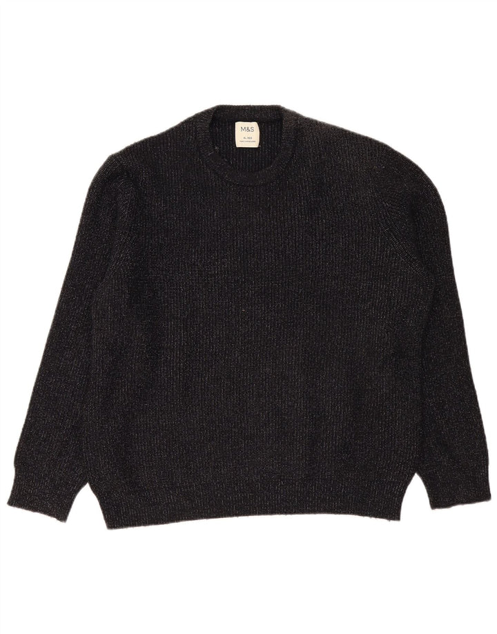 Maglione maglione girocollo da uomo Marks & Spencer XL blu navy screziato