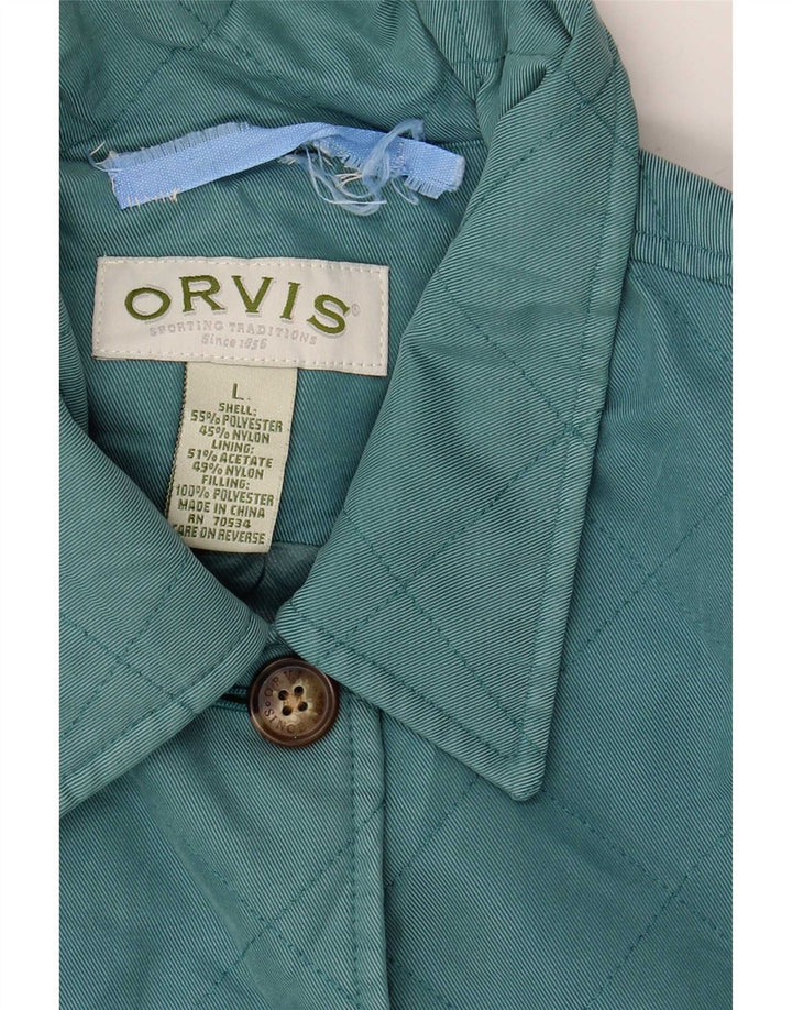 Giacca trapuntata da donna Orvis UK 16 grande poliestere blu