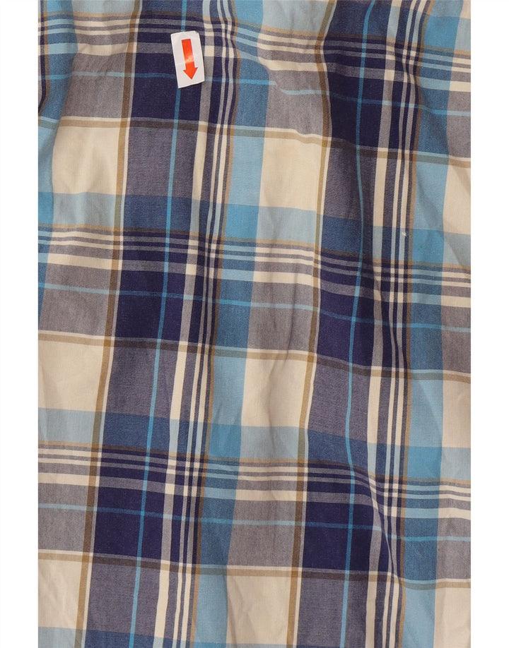 Camicia a maniche corte da uomo SUPERDRY XL in cotone a quadri blu