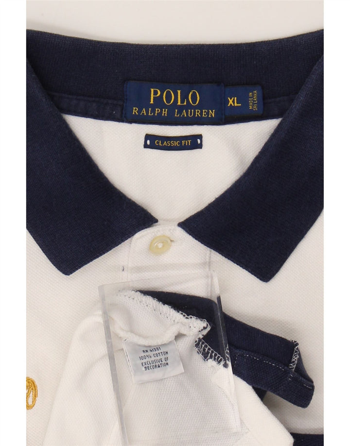 POLO RALPH LAUREN Polo da rugby grafica da uomo XL White Colourblock