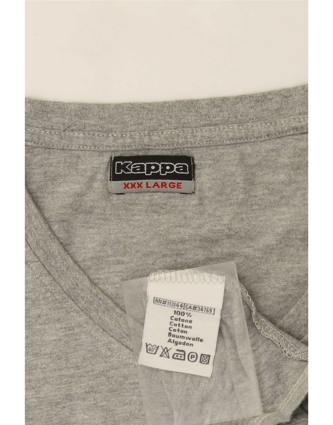 T-shirt uomo Kappa Top 3XL cotone grigio