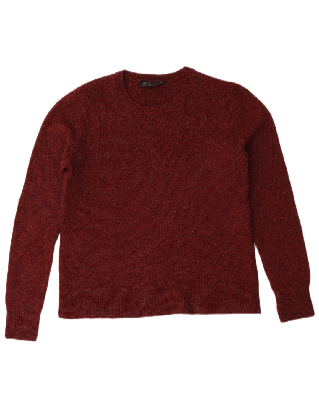 Maglione maglione girocollo da donna Pendleton UK 10 piccolo bordeaux screziato