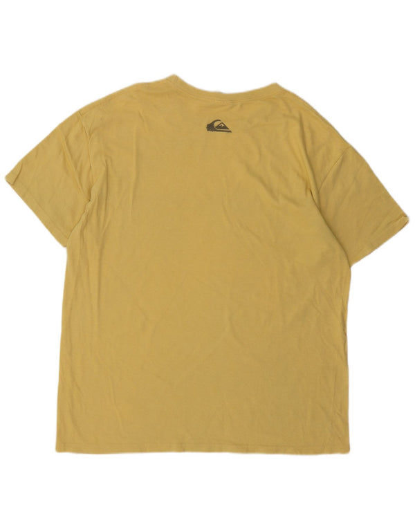 T-shirt grafica da uomo Quiksilver Top grande in cotone giallo