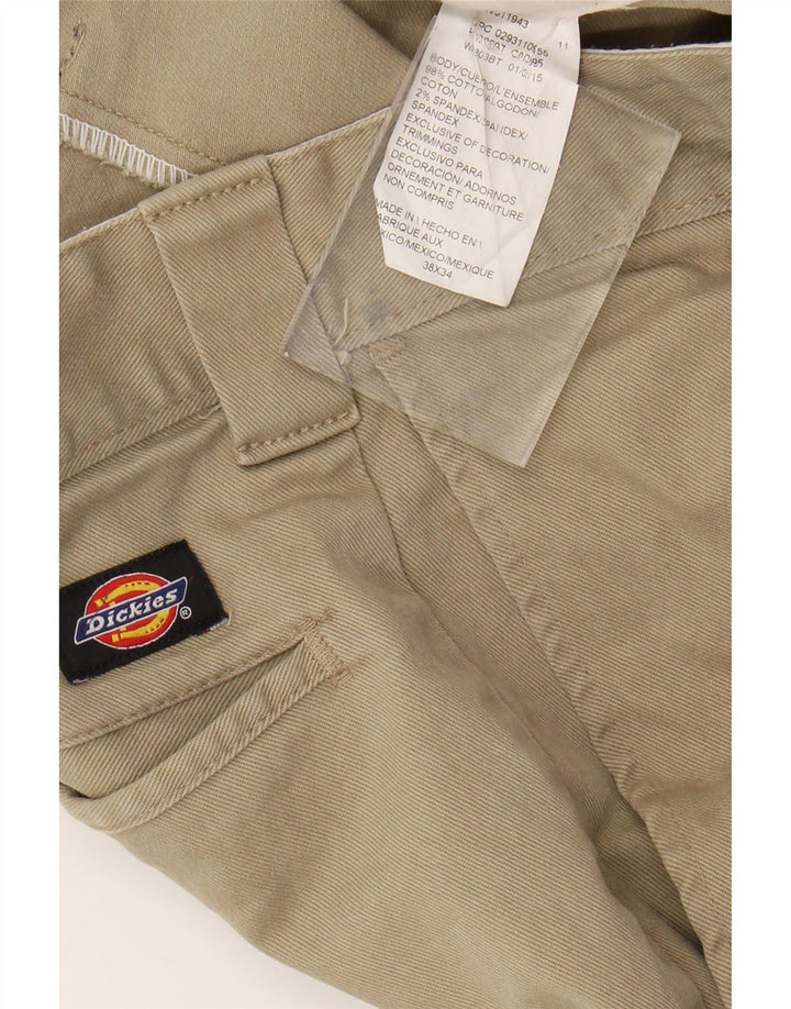 DICKIES Pantaloni chino skinny slim da uomo W38 L34 Cotone beige