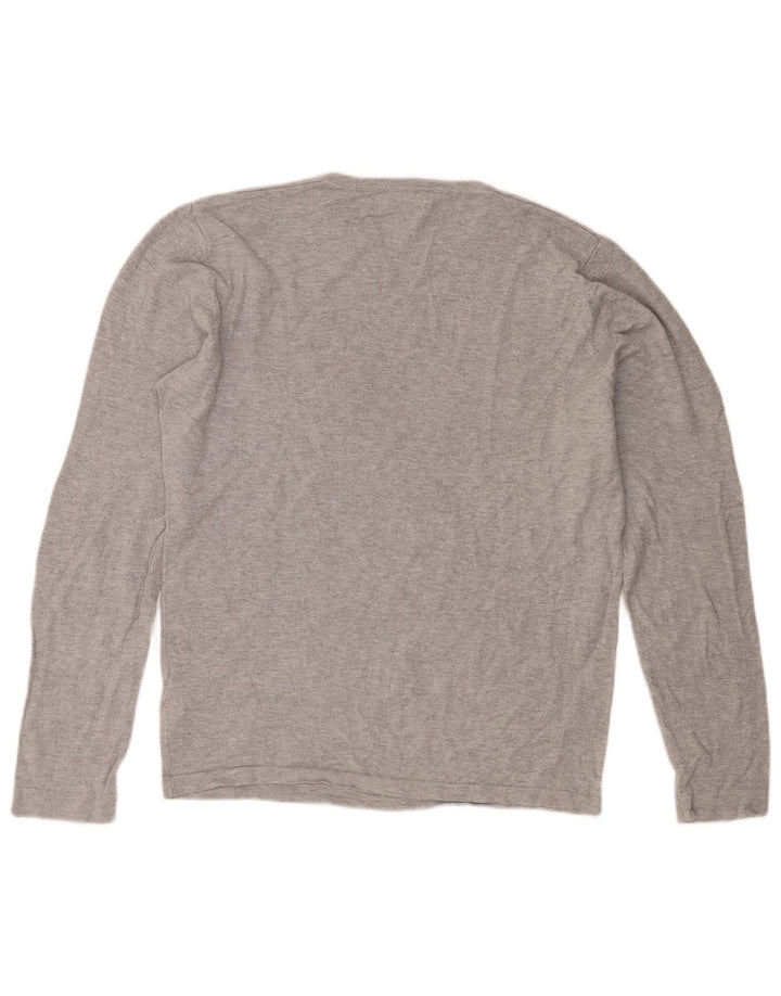 Maglione girocollo da uomo Zara in viscosa screziata grigio medio