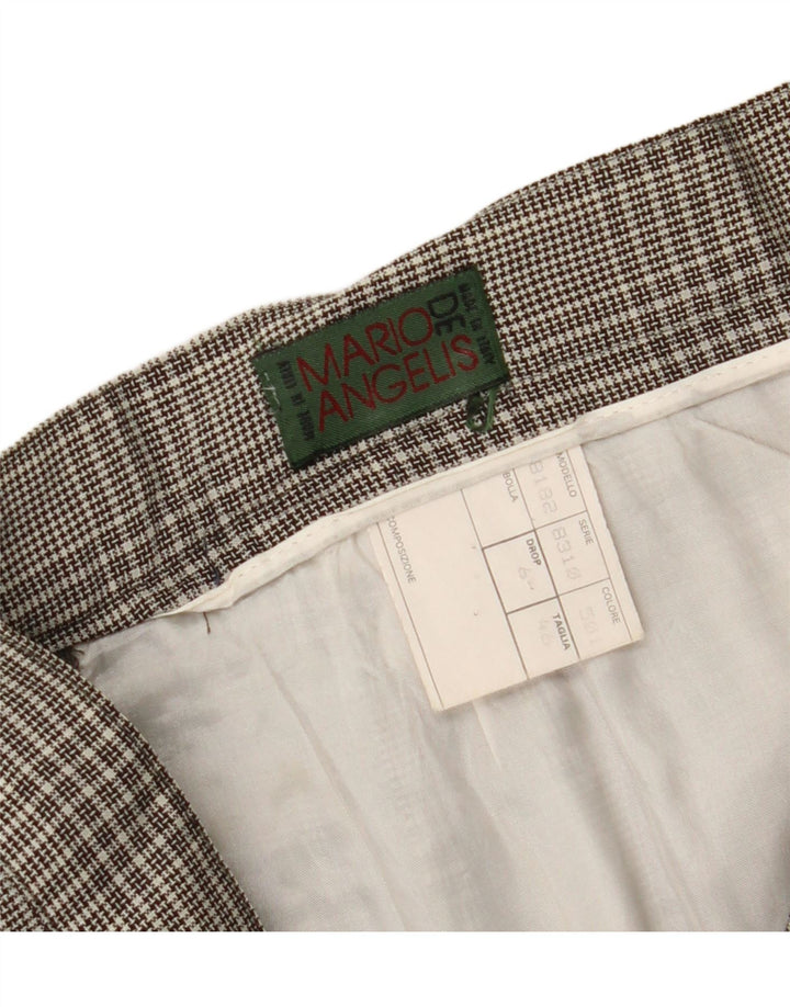 VINTAGE Womens Casual Trousers IT 46 Large W28 L29 Grey Houndstooth Vintage Vintage and Second-Hand Vintage from Messina Hembry 