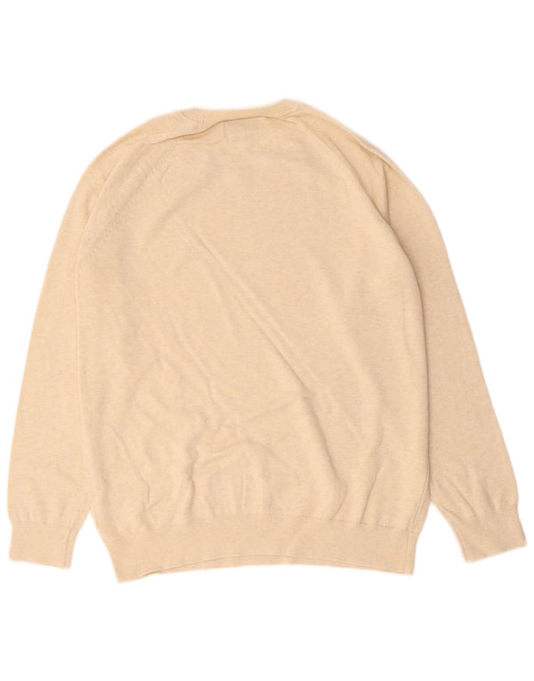 Maglione maglione girocollo da uomo Marks & Spencer grande cotone beige