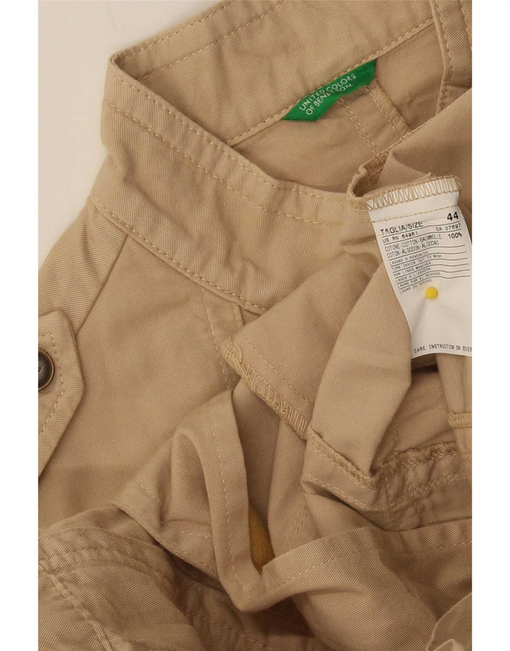 Giacca Militare Donna Benetton IT 44 Cotone Beige Medio