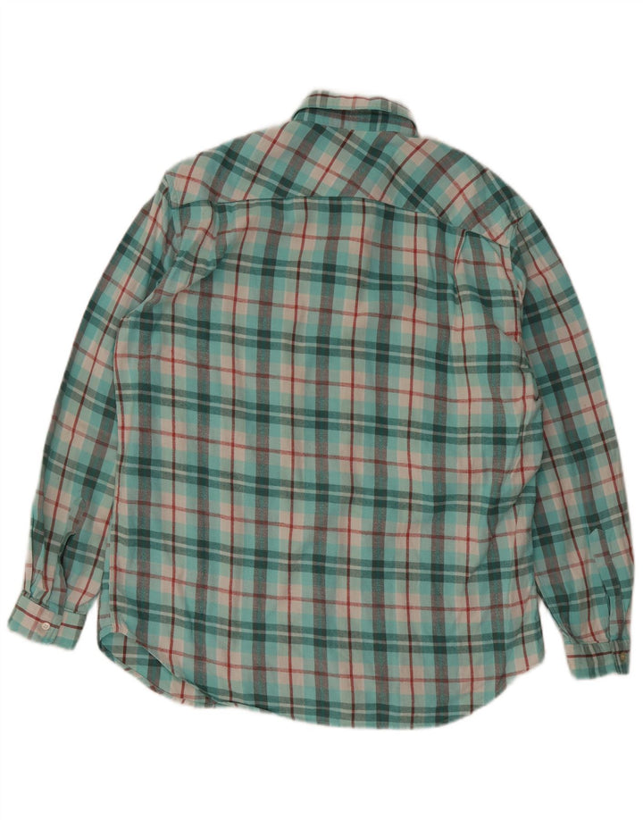 Camicia in flanella da uomo Think Pink taglia 39 15 1/2 medio turchese a quadri