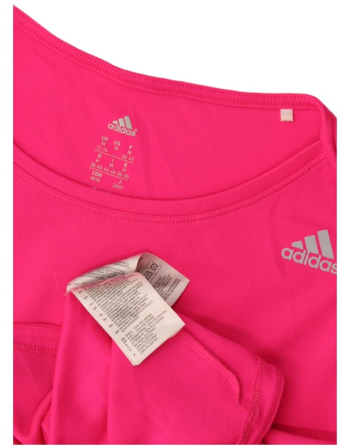 T-shirt da donna Adidas Top UK 12/14 poliestere rosa medio