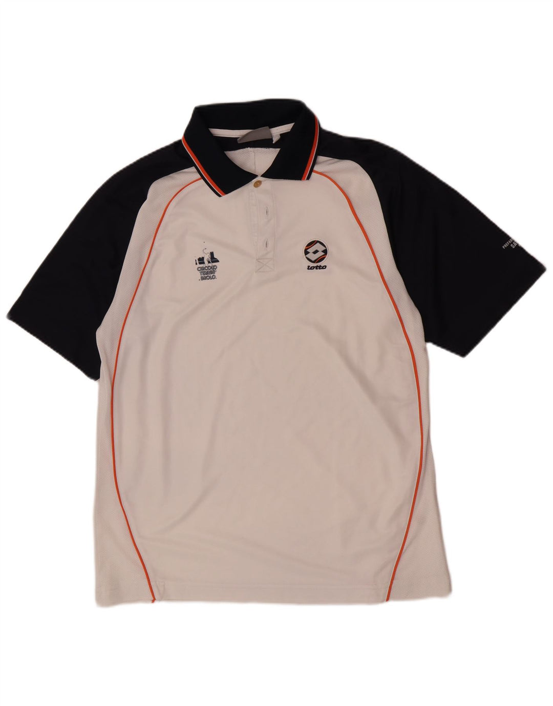 Polo da uomo Lotto Large in poliestere color block bianco