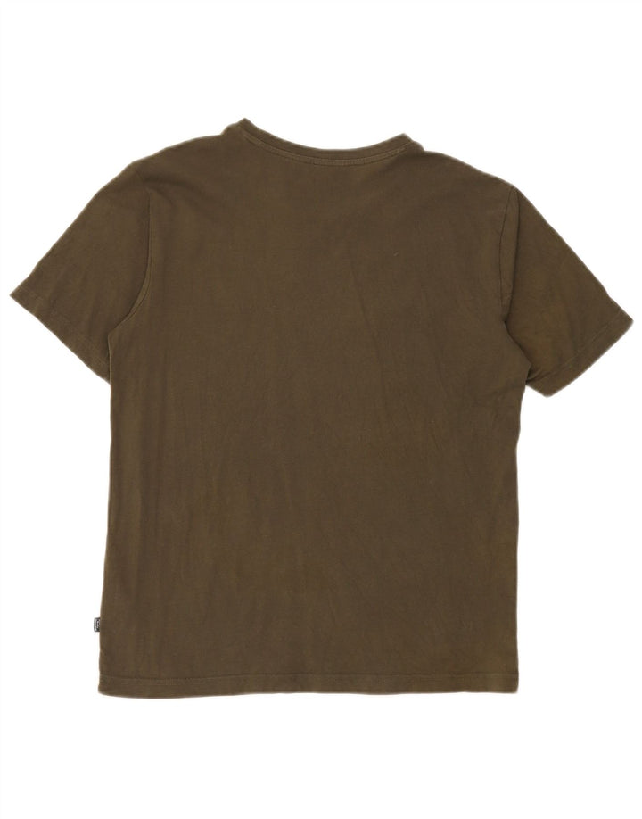 Puma - T-shirt grafica regolare da uomo, piccola, in cotone kaki
