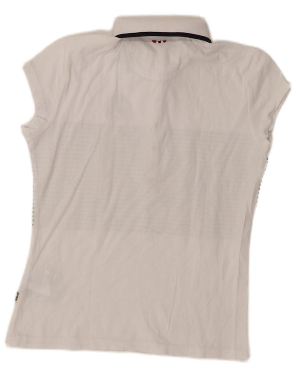 Polo da donna Napapijri UK 6 XS cotone a righe bianche