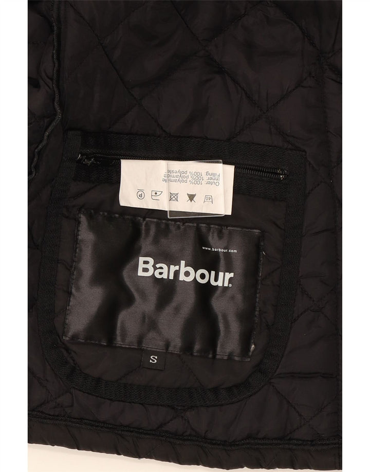 BARBOUR Mens Quilted Jacket UK 36 Small Black Polyester