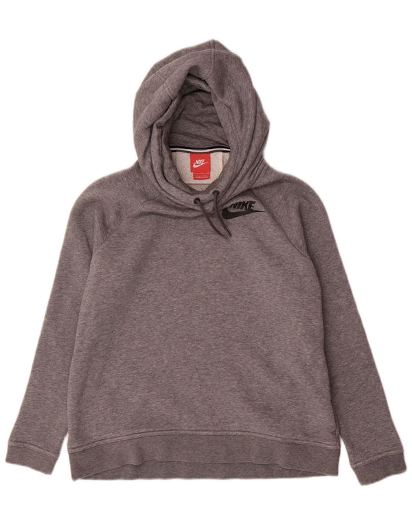 Felpa con cappuccio oversize da donna Nike UK 10 Small in cotone chiazzato grigio
