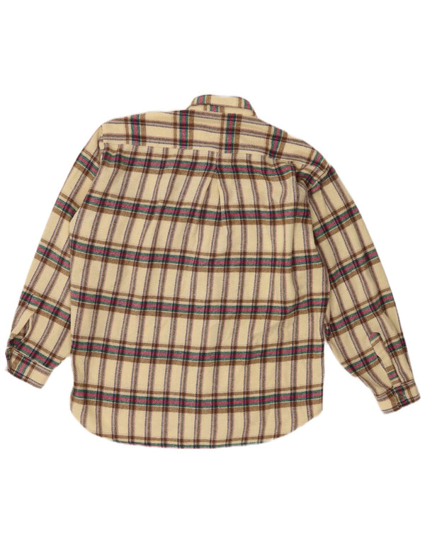 Camicia da uomo in flanella a quadri POP 84 in lana scozzese media gialla