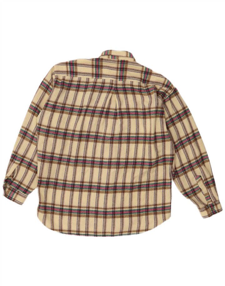 Camicia da uomo in flanella a quadri POP 84 in lana scozzese media gialla