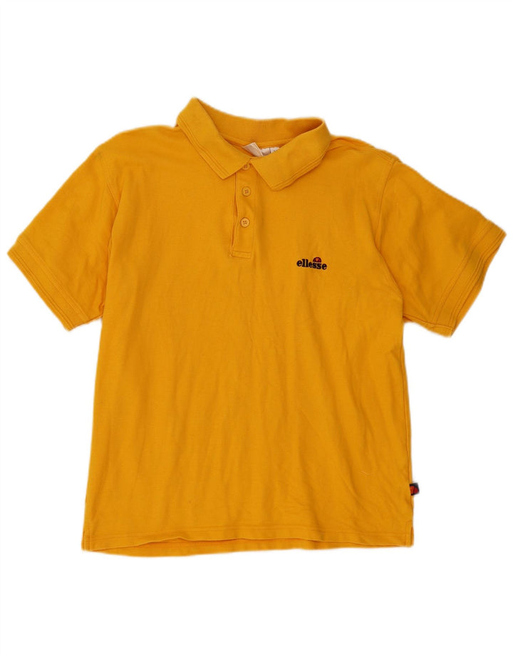 Polo da uomo Ellesse in cotone giallo medio