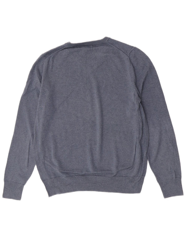 Maglione maglione con scollo a V da uomo Marks & Spencer grande cotone blu