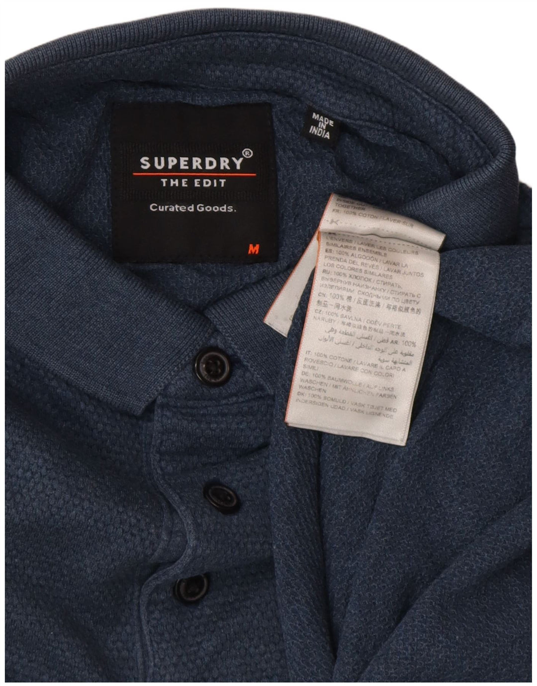 Polo da uomo Superdry in cotone blu navy medio