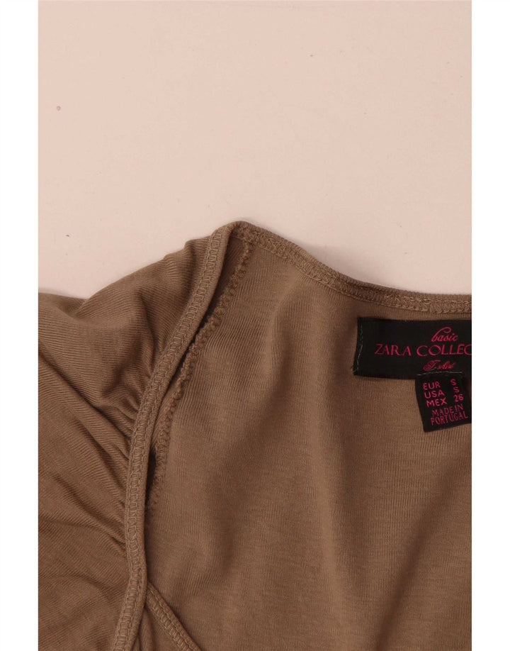 Camicetta Zara Donna Top UK 8 Small Grigia