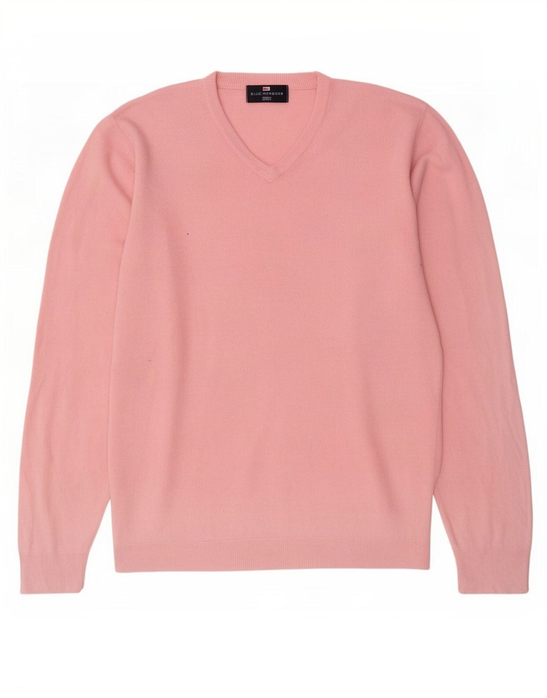 Maglione da uomo Marks & Spencer con scollo a V blu Harbour, acrilico rosa medio