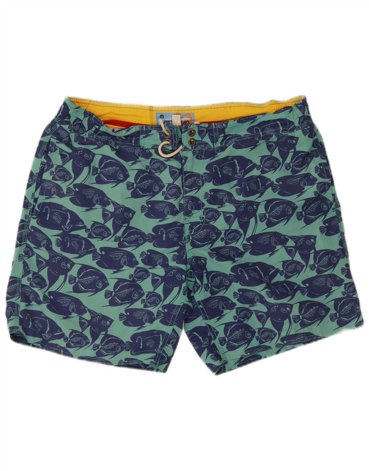 Pantaloncini da bagno grafici da uomo Boden grandi blu