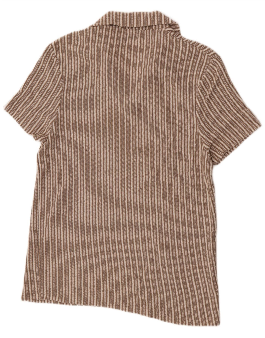 Polo da uomo Zara grande in cotone a righe beige