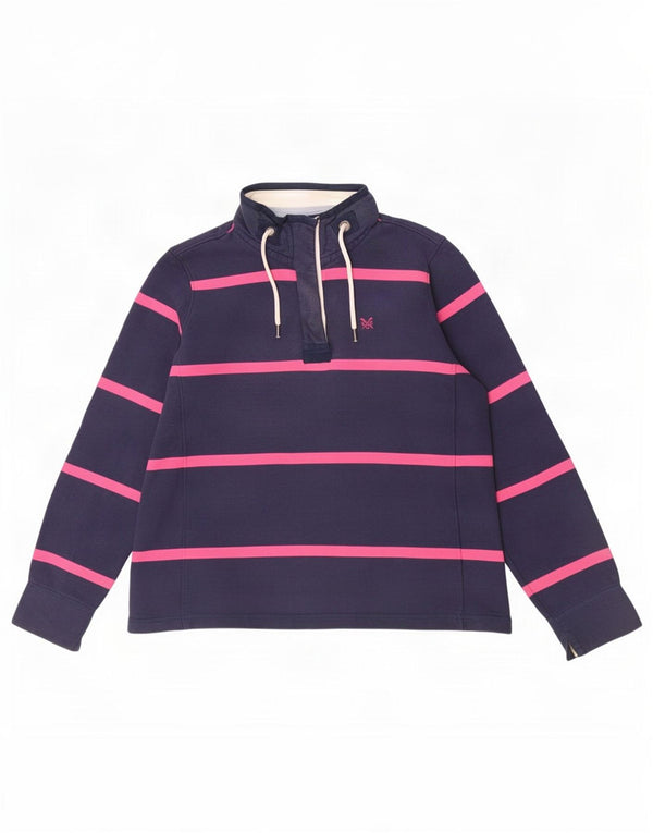 Crew Clothing Felpa da donna Maglione UK 12 Medium Navy Blue Striped