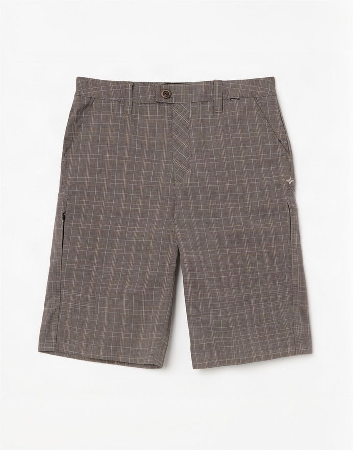Pantaloncini cargo Hurley da uomo medi W30 in poliestere a quadri grigi