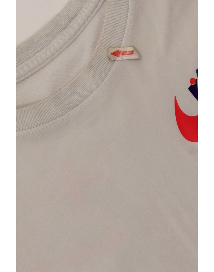 T-shirt grafica Nike Dri Fit da uomo in cotone bianco medio