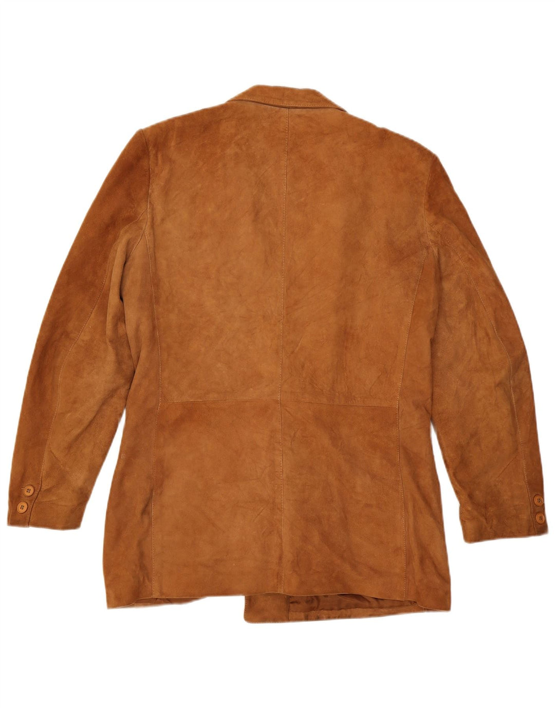 Giacca blazer vintage in pelle scamosciata doppiopetto da uomo IT 52 XL in pelle marrone