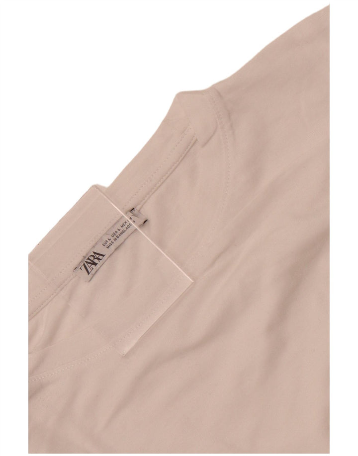 Top corto in camicetta corta da donna Zara UK 16 grande bianco