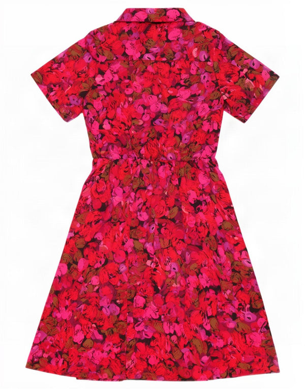 Abito da tè classico da donna UK 16 Grande poliestere floreale rosa