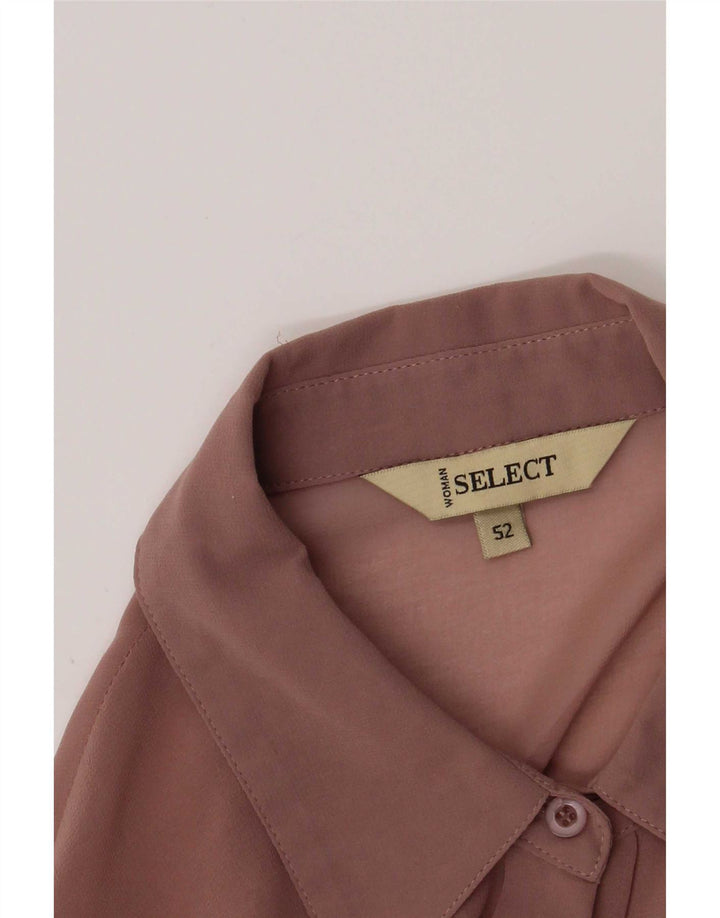Camicetta vintage da donna a maniche corte IT 52 2XL Rosa