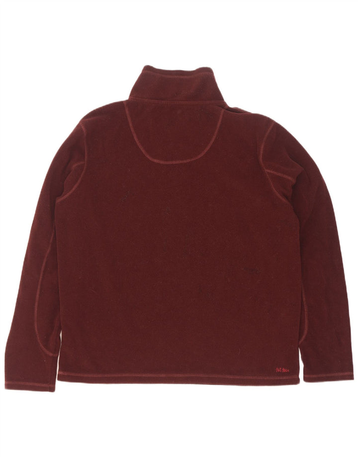Maglione in pile da uomo con collo e zip Fat Face, grande, in poliestere marrone