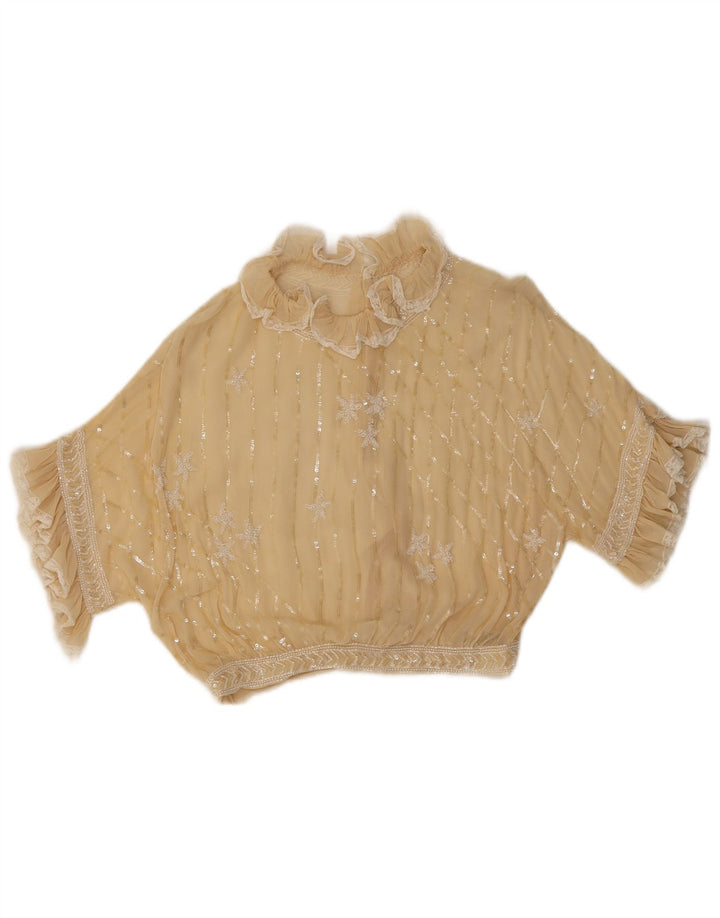 Camicetta corta trasparente da donna Enzo Russo Top UK 16 Large Beige