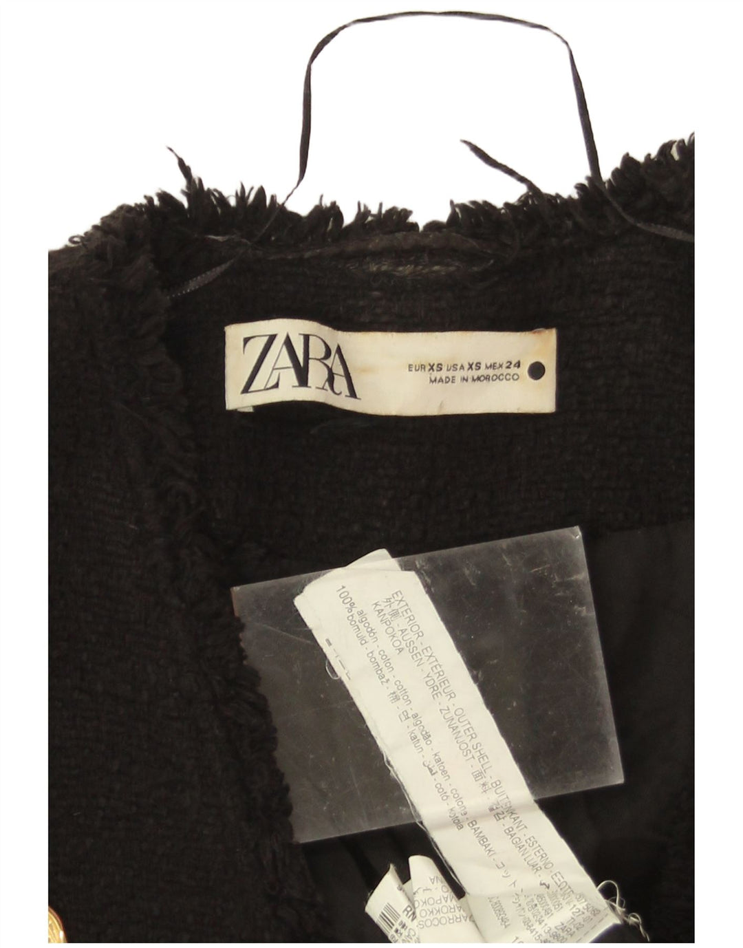 Giacca blazer doppiopetto da donna Zara UK 6 XS cotone nero