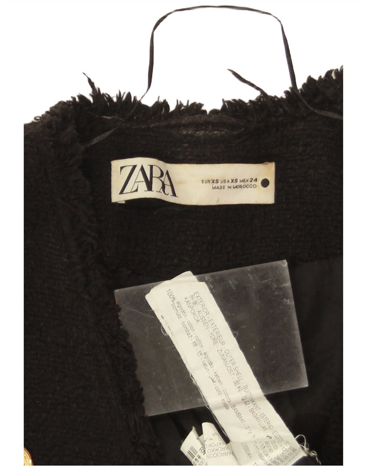 Giacca blazer doppiopetto da donna Zara UK 6 XS cotone nero